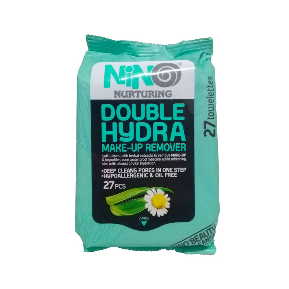 دستمال مرطوب پاک‌کننده آرایش نینومدلDouble Hydra بسته 27 عددی
